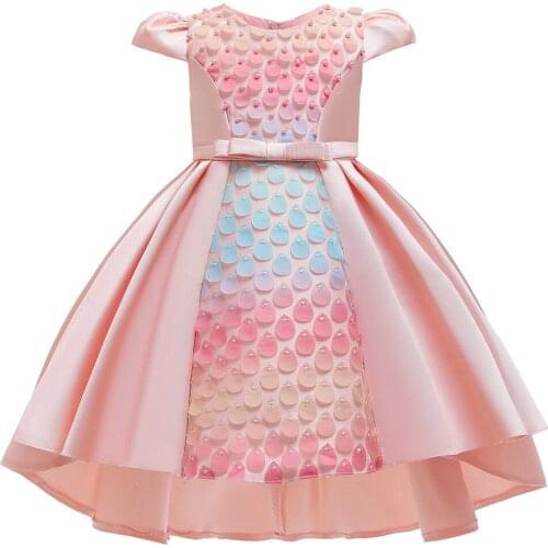 Elegant Flower Girls Holy Teenagers Kids Princess Birthday Baptism Dress Prom Performance Show Girls