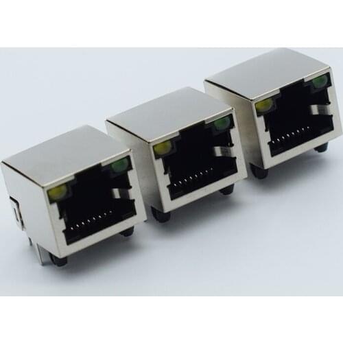 All copper RJ45 socket with lamp with 56 lamp socket network socket 8 p8c shielding socket