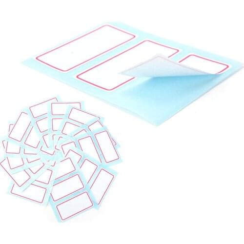 12 Sheets Blank Stickers 34*73mm Self Adhesive Label Blank Note Label Bar Sticky White Writable Name Stickers