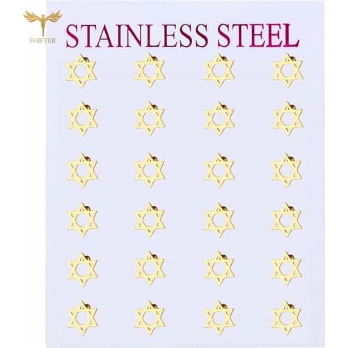 Fashion Ladies Stud Earrings Star of David Hexagram Stud Earrings Retro Mystery Jewish Culture Logo Golden Jewelry