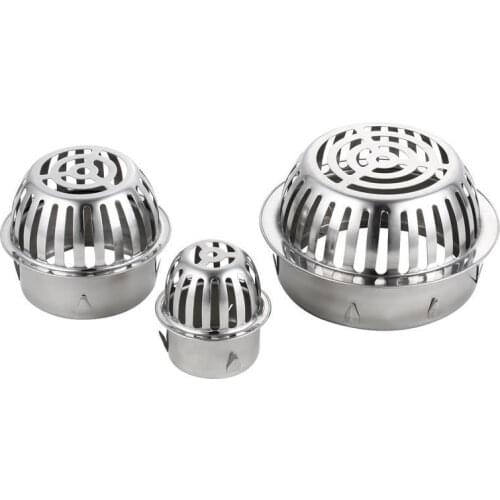 Stainless steel balcony roof floor drain Wall hole Vent cover shower large displacement drainage filter for 50-110mm pvc tube
