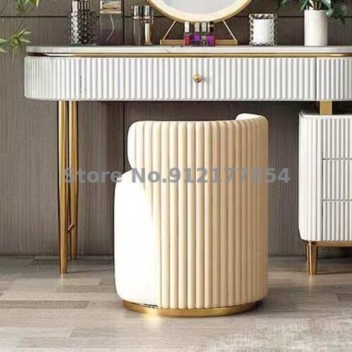 Household simple makeup stool net red soft backrest light luxury dressing chair computer small round stool small apartment livin