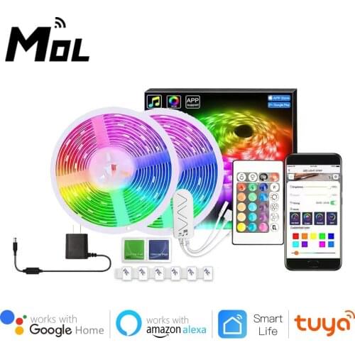 MOL 5M IR/WIFI Led Strip 5050 RGB Flexible Led Background Tape Lights 12V Wifi Remote Control Lamp Decoration For Wall Bedroom