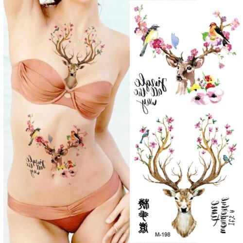 Butterfly Temporary tattoo 3d Womens Temporary Tattoo Dream Catche Waterproof Tattoos Lion Deer Wolf Body Transfer Fake Tato