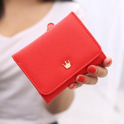Women Wallet Short Leather Crown Small Purses for Women Mini Candy Color Coin Purse Luxury Brand Wallets Designer Wallets 2020