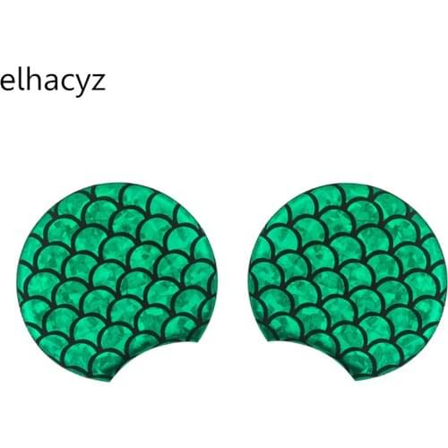 1 Pair New Big 4'' Mouse Ears Pads Large Glitter Green Mermaid Mouse Ears Cute Mermaid Headwear DIY Crafts DIY Hair Accessories