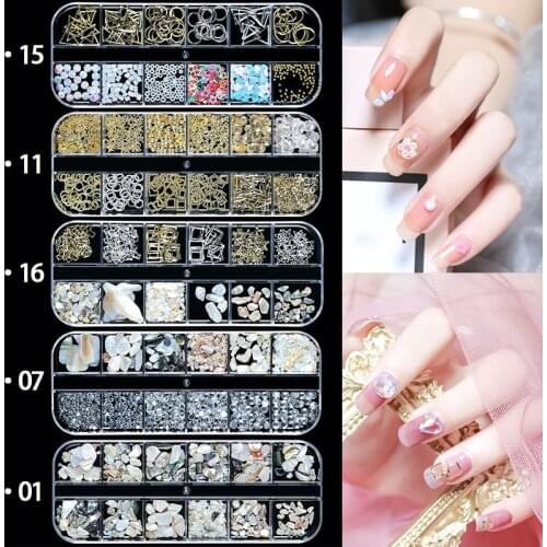 12 Color/Set 3D Nail Decoration Mixed Chameleon Stone Nail Rhinestone Stickers for Nail Crystal Rhinestone Diamond Nail Art