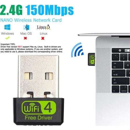 150Mbps Mini WiFi Adapter USB Free Driver Wi Fi Dongle Network Card Ethernet Wireless Wi-Fi Receiver for Desktop PC Laptop