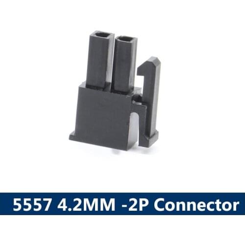 50pcs 5557 Molex 4.2mm Connector 2Pin MX4.2 Dual Row 2*1 Black Connector Plug Shell for Auto PCie Cable Male Socket