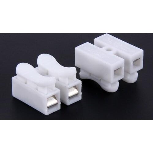 50pcs/lot Push Type Wire Connector 2P Butt Joint Terminal Blocks Connector for Motor/Electrical Control/LED Strip Power Supply