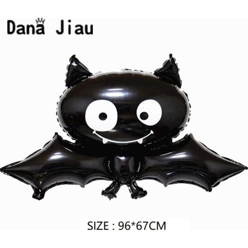 96*67cm black bat Aluminum Foil Balloons Halloween Balloons Children Kids All Hallows' Eve Party Decorations