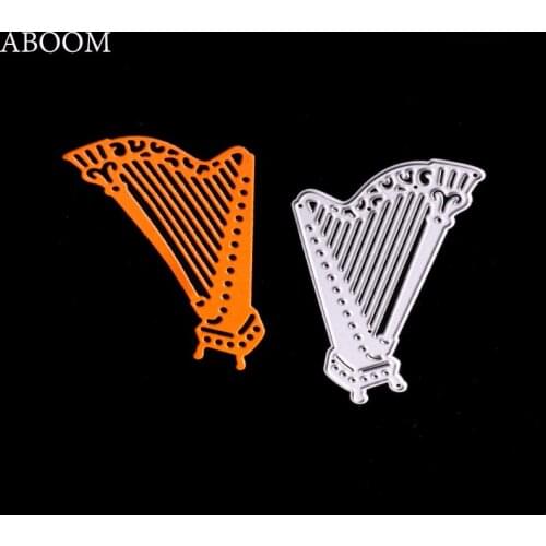 ABOOM New 1PC Wings Harp Scrapbooking DIY Album Paper Metal Carbon Steel Die Cut Embossing Folder Decorative DIY Cutting Dies