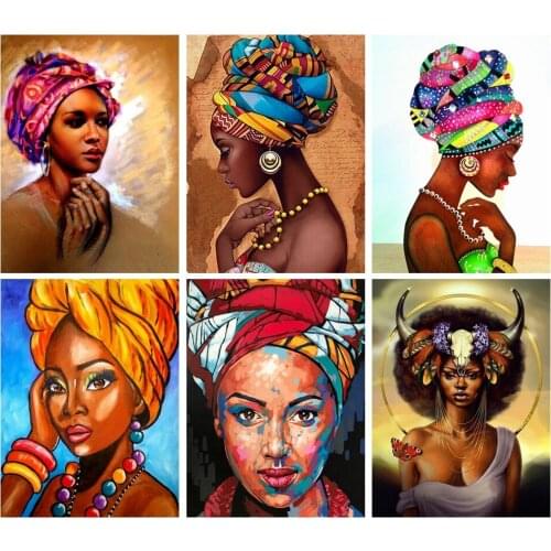 5D DIY Diamond Painting African woman Girl Full Drill diamond Embroidery Cross Stitch Mosaic Kit Home Decoration Christmas gift