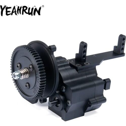 YEAHRUN Alloy CNC Chassis Gearbox Transfer Case Center Gearbox Transmission Case 2 Speed for 1:10 Axial Wraith 90018 90053