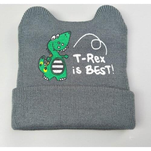 Baby Cartoon Bears Ears Hats For Girls Boys Kids Winter Warm Crochet Knit Hat New Beanie Dinosaur Cap Childrens Skull Caps