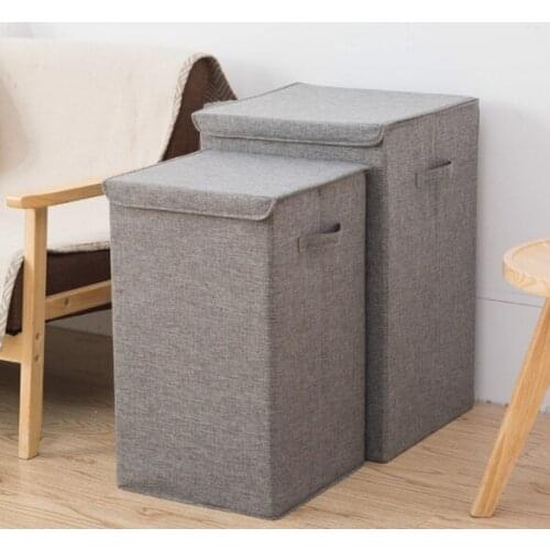 Dirty Clothes Storage Basket Cotton Linen Collapsible Hamper Large Storage Waterproof Laundry Bucket Bathroom Storage Basket