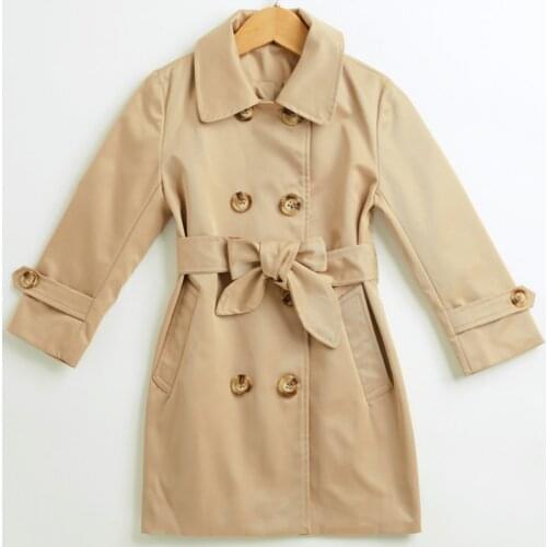 Baby Girls Trench Coat Double Breasted Jacket For Kids Windbreaker 2020 Spring Autumn Teens Outerwear