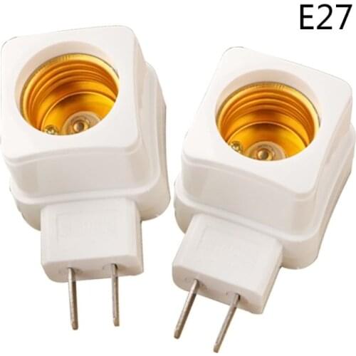 YAM 1PC Rotary E27 Plug-in Screw LED Light Bulb Holder Lamp Base Socket Plug Adapter Converter With ON/OFF Button Random Color