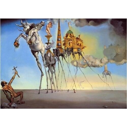 Famous Art Canvas Paintings on The Wall By Salvador Dali Art Posters Prints The Temptation of Saint Anthony House Decor Picture