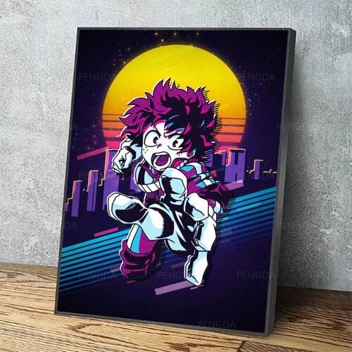 HD Yellow Moon Print Painting Home Decor Canvas My Hero Academia Poster Modular Pictures Modern Living Room No Frame Wall Art