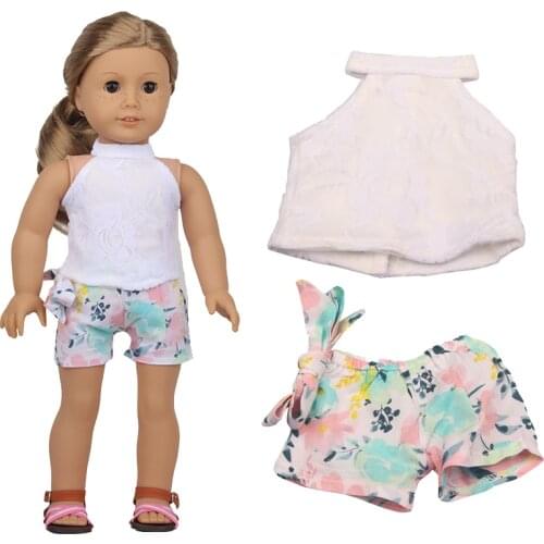 2021 New Pattern Clothes Round Neck Printing Suit Fit 18 Inch American&43cm Baby New Born Doll Clothes Accessories