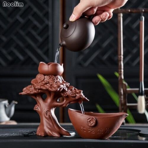 NOOLIM Creative Tea Filter Purple Clay Leak With Fair Cup Kung Fu Drinkware Tea Ceremony Accessories Fast Strainer