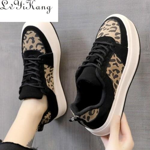 Fashion Casual Woman Sneaker Comfortable Walking Lightweight Spring New Woman Platform Vulcanized Shoe Leopard Print Woman Shoes