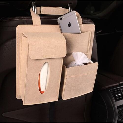 Multifunctional vehicle mounted back hanging storage bag for automobile seat bag hang ing bag back seat bag