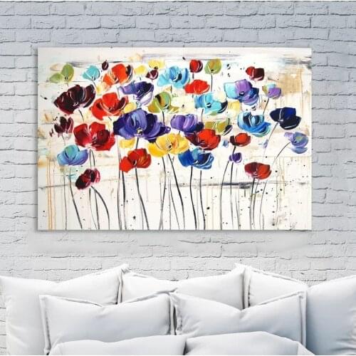 Lilies Abstract Colorful Art Plant Wall Art Canvas Painting Nordic Posters and Prints Wall Pictures for Living Room Home Decor