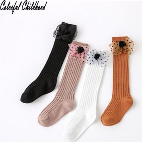 Baby Girls Socks Children Big Bow Knee High Long Soft Cotton Socks Toddler polka Dot stripe sock skarpetki dla dzieci for 0~3T