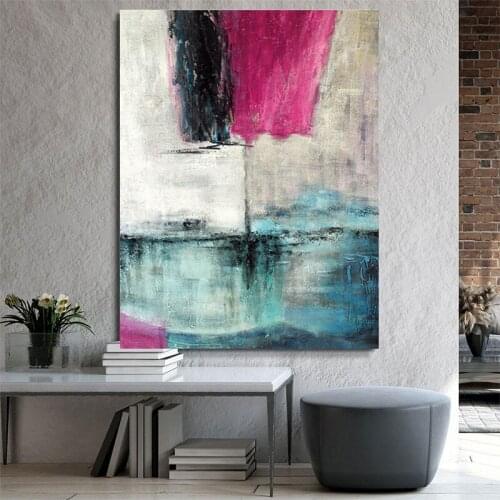 2021 New Nordic Purple Color Abstract Landscape Wall Art Picture Canvas Decorative Oil Painting Poster Living Room