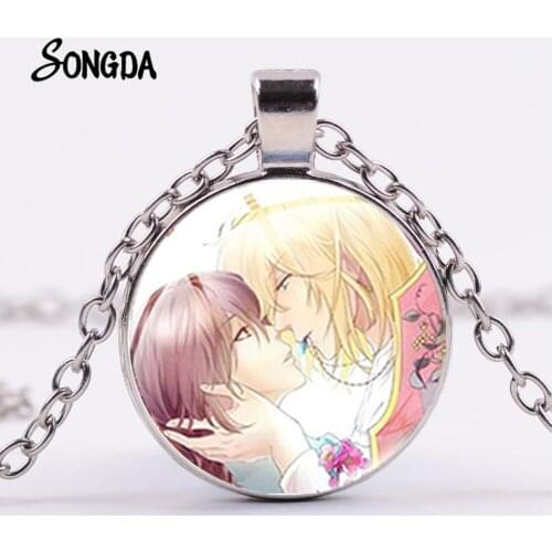 New Howls Moving Castle Necklace Miyazaki Hayao Classic Cartoon Movie Pattern Glass Cabochon Pendant Necklace Handmade Jewelry