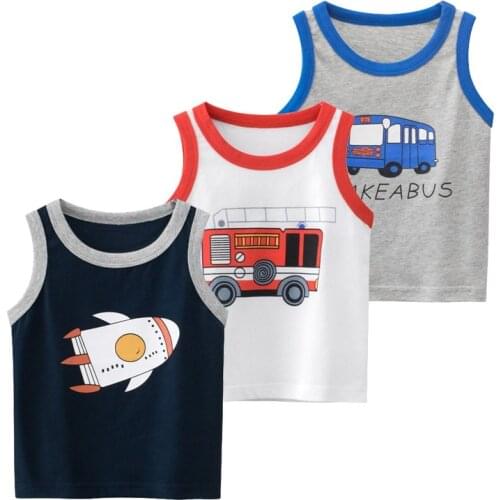 Boys Clothes 2021 Summer Childrens Clothing New Korean Boys' Sleeveless Top Baby Toddler Wear Cartoon Thin Soft Cotton Vest