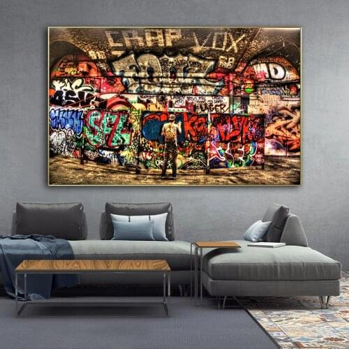 Street Graffiti Art boy Painting on Canvas Posters and Prints Abstract Wall Art Pictures Cuadros for Living Room Decor