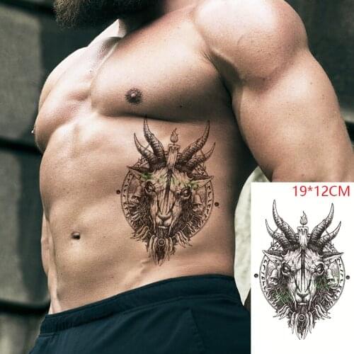 Waterproof Temporary Tattoo Stickers Goat Candle Bells Animal Totem Fake Tatto Flash Tatoo Body Art for Women Men