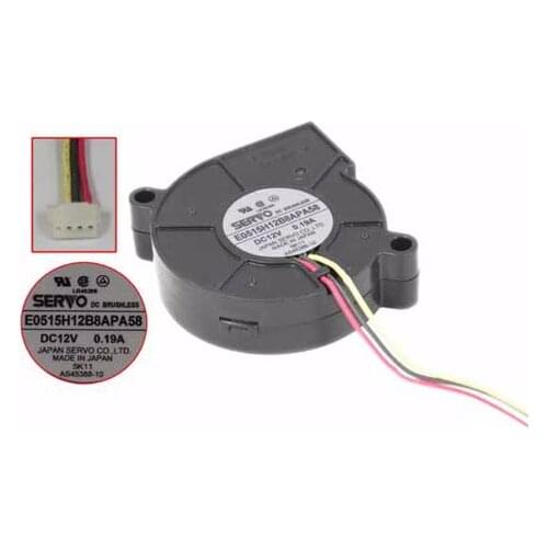 Japan Servo E0515H12B8APA58 DC 12V 0.19A 50x50x15mm 3-wire Server Cooling Fan