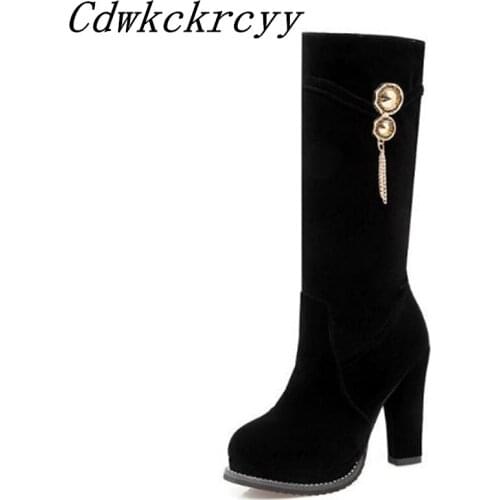 Women Boots Autumn winter New style Europe and America Suede Short boots High-heeled Side zipper Thin and thin Chivalry boots