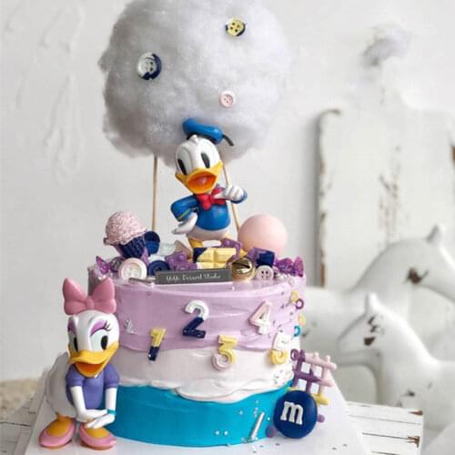 2pcs Disney Donald Duck Daisy Cake Decoration Decoration Happy Birthday Cake Topper for Chirdren baby Party Baking Supplies Gift