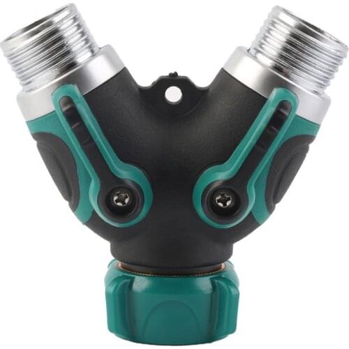 3/4" Water Valve Hose Pipe Splitter 2 Way Tap Devices for Irrigation Y-Type Faucet Watering Connector Distributor Garden Tool
