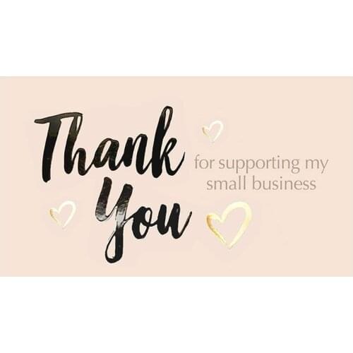 50pcs/Bag Thank You Cards for Supporting My Small Business DIY Thank Greeting Card Wedding Gift Decoration Message Card Writable