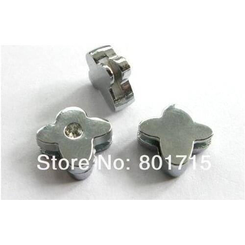 Alloy zinc 50pcs 8mm Cross Slide Charms Fit Pet Dog Cat Tag Collar Wristband