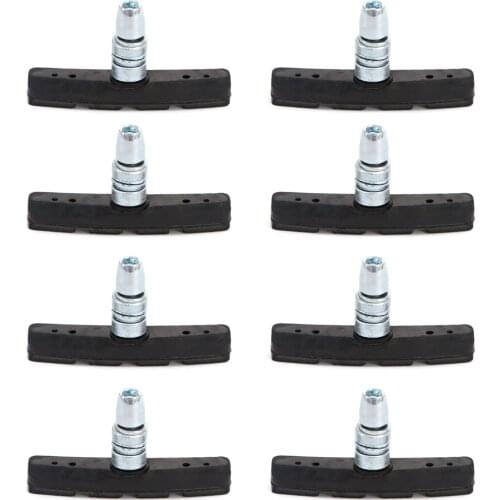 8pcs Brake Shoes 70mm Brake Pads Mountain Bike Road Cycling Rubber V-Brake Holder Shoes Pad Bicycle Accessories Parts 7x4cm