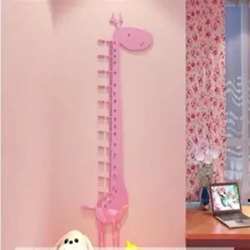 Cartoon Giraffe Height Stickers Childrens Room Creative Kindergarten Height Ruler 3d Stereo Wall Stickers Decorative Painting