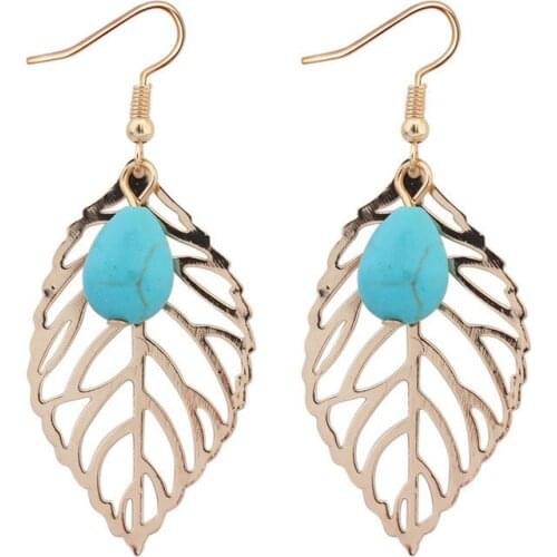 Brinco Sale Real Tin Alloy Cartoon Statement Big Leaf Drop Earrings For Fashion Vintage Long Metal Dangle Earring 2021 Modern