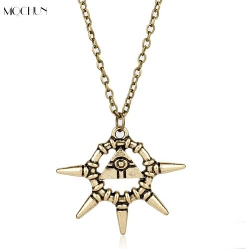 Hot Anime Millenium 3D Triangle Cone Duel Monsters Pyramid Egyptian Puzzle Eye Of Horu Yu-Gi-Oh Wisdom Pendant Necklace Men Gift