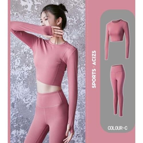 Yoga suit womens naked feeling elastic pure peach hip Yoga Pants Set womens bottom tight sports pants fitness pants