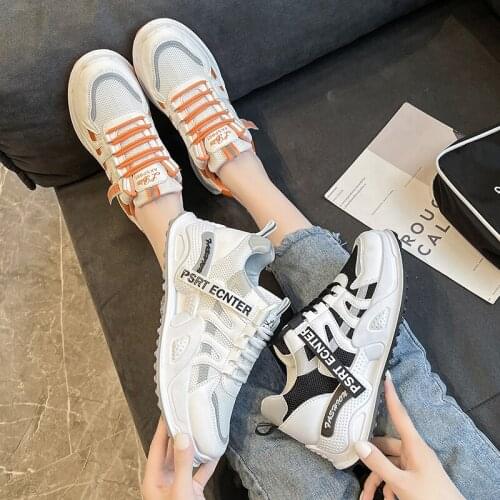 Spring Autumn Shoes Female Casual Sports Shoes Breathable Patchwork Breathable Korea Style Fashion Female Casual Sneakers 2021