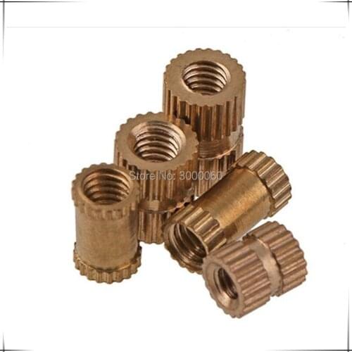M3*4mm(OD)*5mm(H) Injection Molding Round Knurled Brass Insert Nuts 500pcs/lot