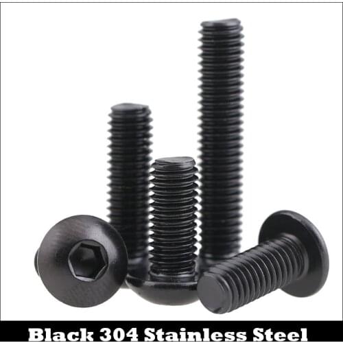 M3 M3*5 M3x5 M3*6 M3x6 M3*8 M3x8 Black 304 Stainless Steel SS DIN7380 Bolt Inner Hex Hexagon Socket Pan Round Button Head Screw