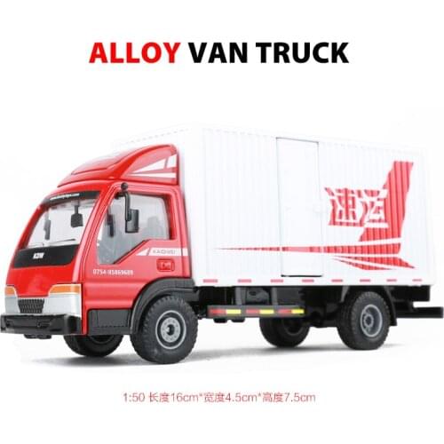 1/50 Scale Simulation Alloy Engineering Car Box Truck Model Metal Die-cast Container Truck Vehicle Childrens Toy Car Decoration